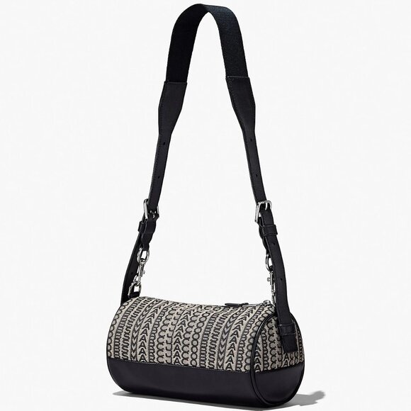 NWT Marc Jacobs The Monogram Duffle Bag in black & lt taupe jacquard - Picture 1 of 14
